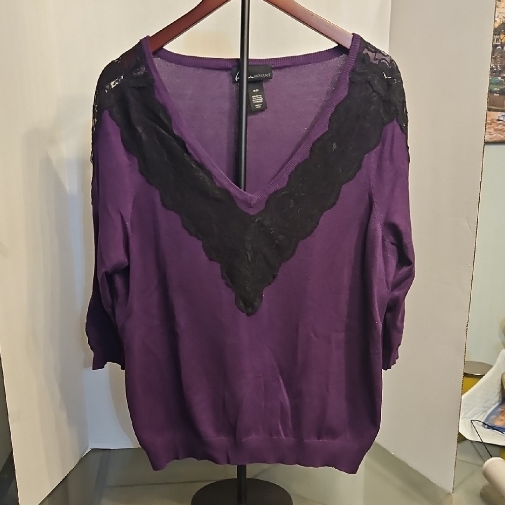 Lane Bryant Purple Knit Top